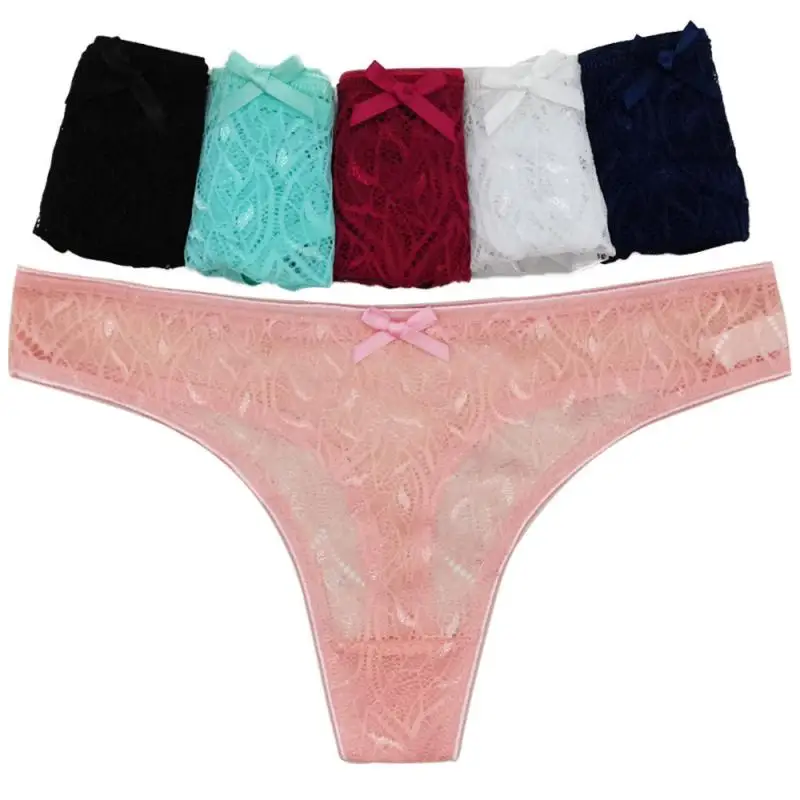 

Women Panties Lace Hollow Out Female Sexy Thong Cotton Briefs Grils Bow Thin Underpants 6 Colors Low-Rise Underwear Lingeries