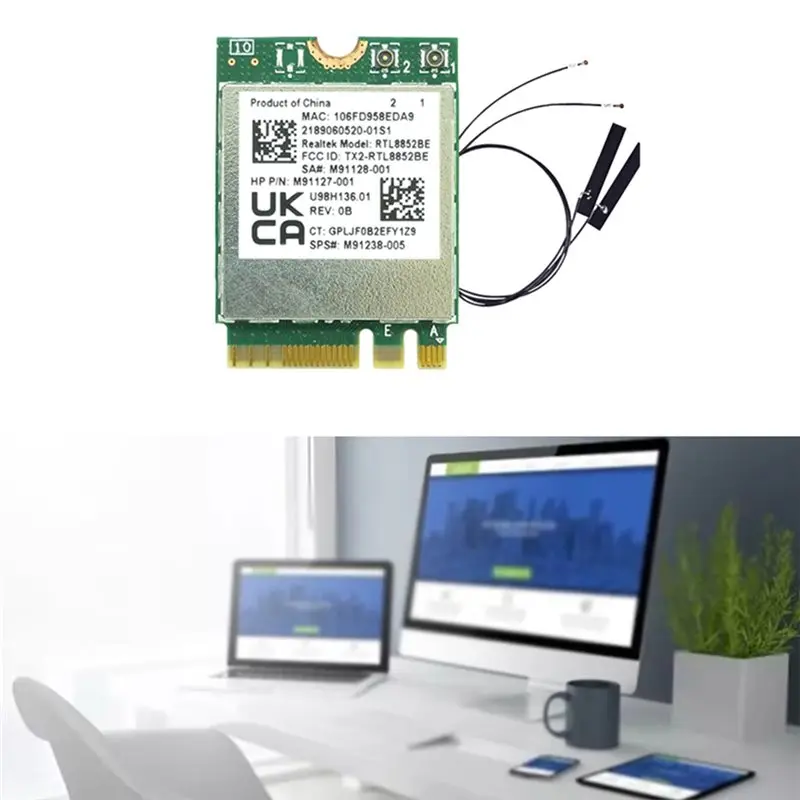 AX1800 RTL8852BE 무선 WIFI 카드 내장 안테나 802.11Ax WIFI6 듀얼 밴드 2.4G+ 5G 블루투스 5.2 WLAN