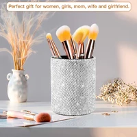 Luxury Sparkling Rhinestone Makeup Brush Storage Box Dressing Table Bathroom Sorting Box Pencil Box make up organizer Gift 1