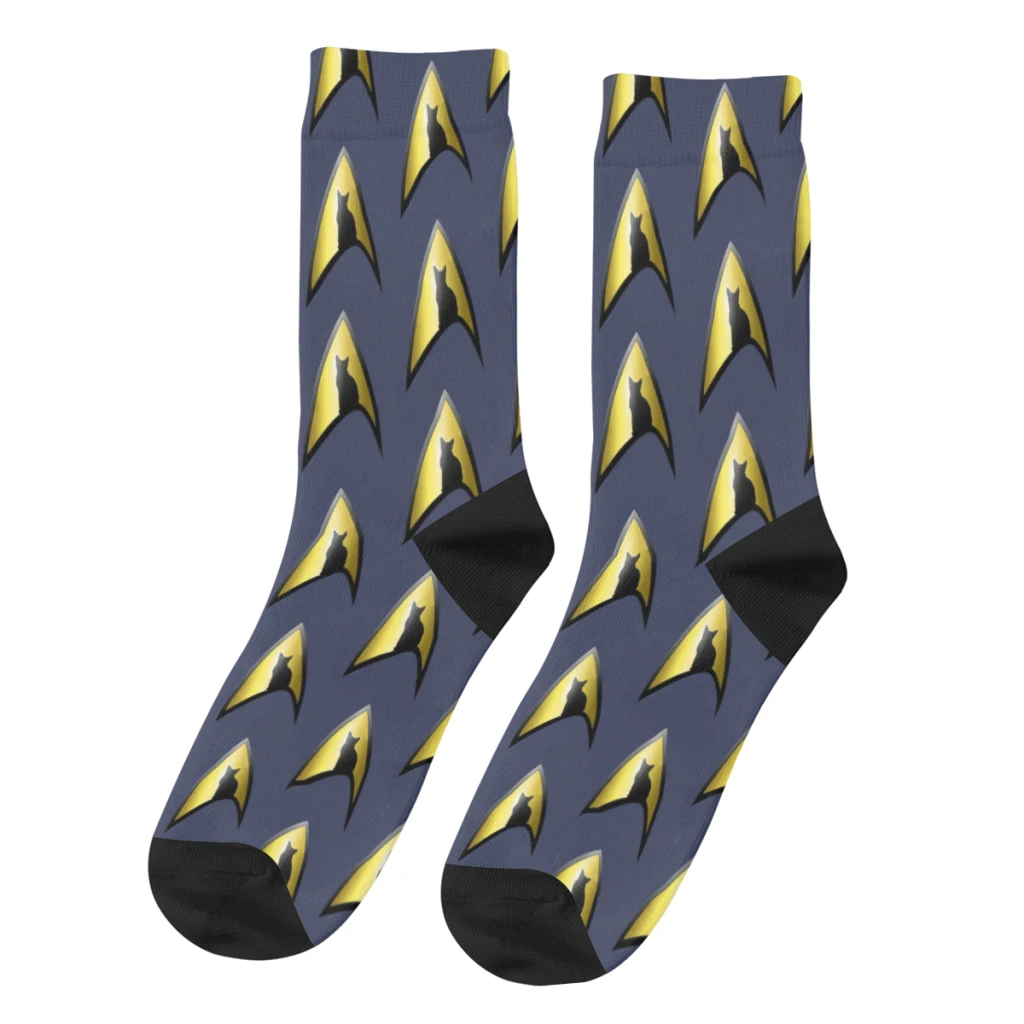 

Retro Starfleet Men's Socks Cat Animal Unisex Harajuku Seamless Printed Funny Crew Sock Gift
