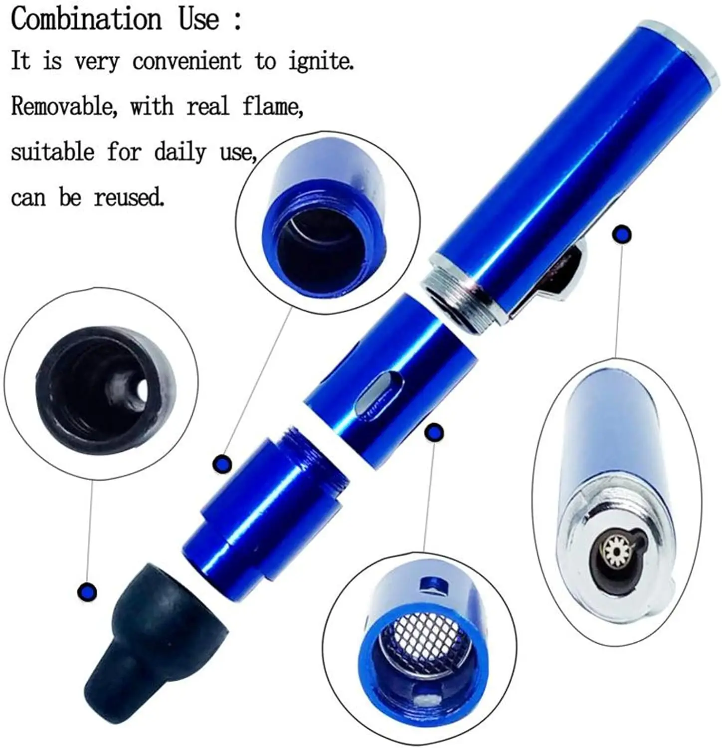 Lighters Portable Metal All in One Pipe Built-in Detachable Inflatable kerosene lighter bbq lighter butane gas lighter cigarette lighter