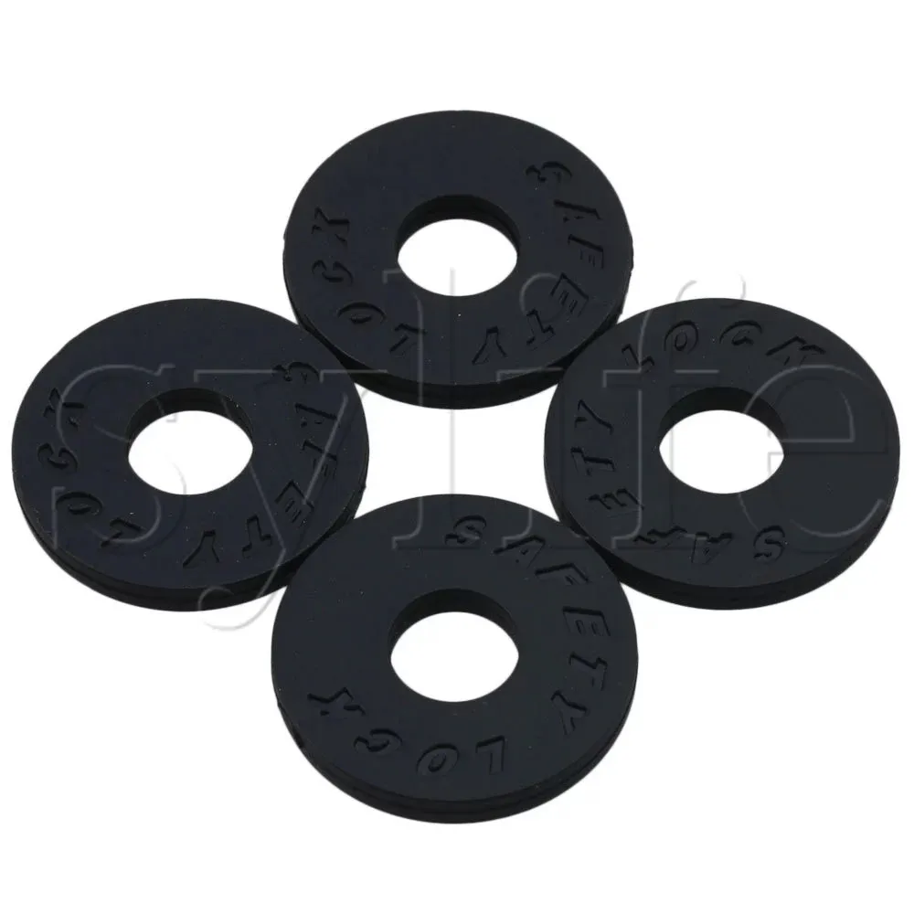 Silica Gel Guitar Protector Strap Lock Block 10 pcs 25x3mm 9mm ID Black guitar accessories