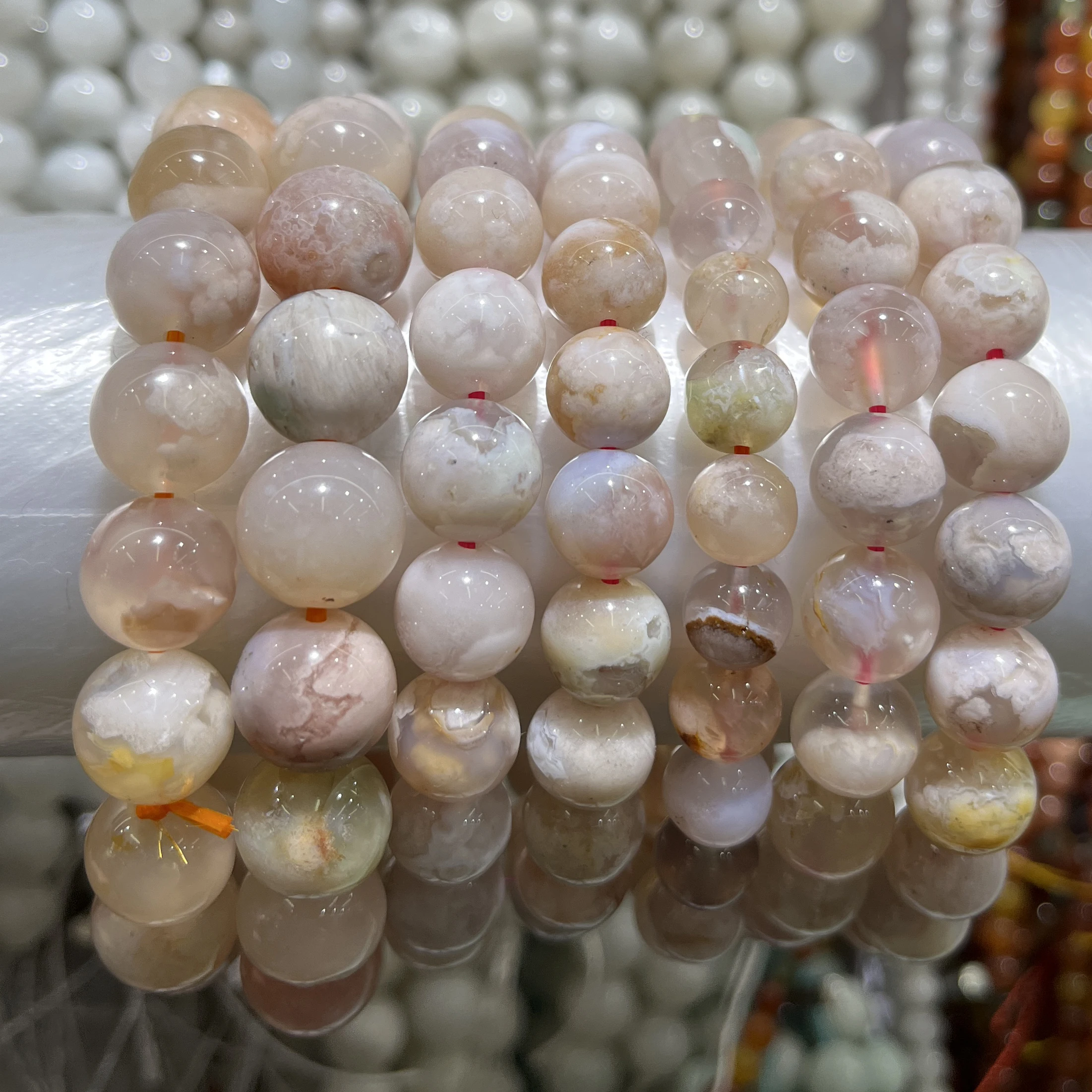 

Бусины из агата с цветами Сакура, натуральный драгоценный камень, незакрепленные бусины для изготовления ювелирных изделий, нитка 15 дюймов