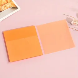 Vibrant Waterproof Transparent Sticky Note Pads - 50 Sheets of Self - Adhesive Memo Notes (Orange 1 Pack)