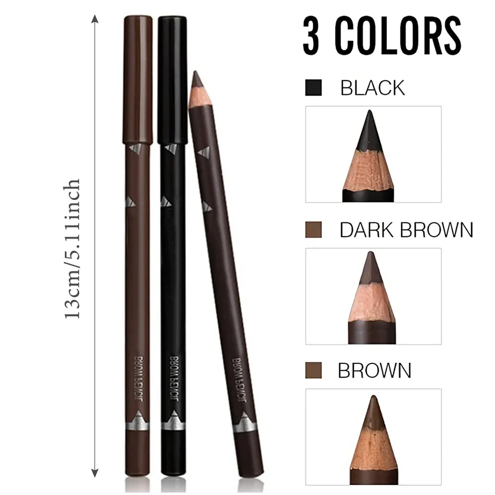 6/12Pcs Eye Brow Pencil Waterproof Professional Women Eye Makeup Pen Easy Color Natural Black Brown Cosmetic Beauty Eyebrow Tool 6
