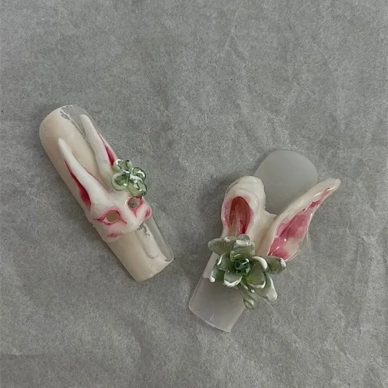 1pc  Cat Ears Rabbit Ears 3D Acrylic Nail Mold Nail Art Decorations Silicone Nail Mold Nail Accessories 3