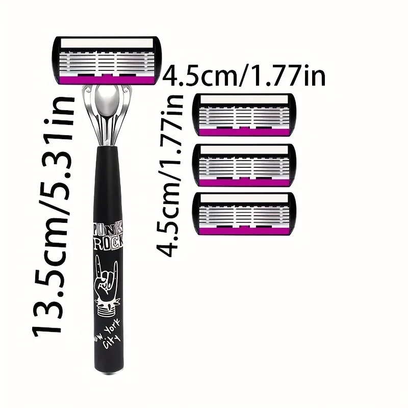 6중날 고품질 남성용 수동 면도기 교체형 커터헤드 독일산 스테인리스 면도날 안..