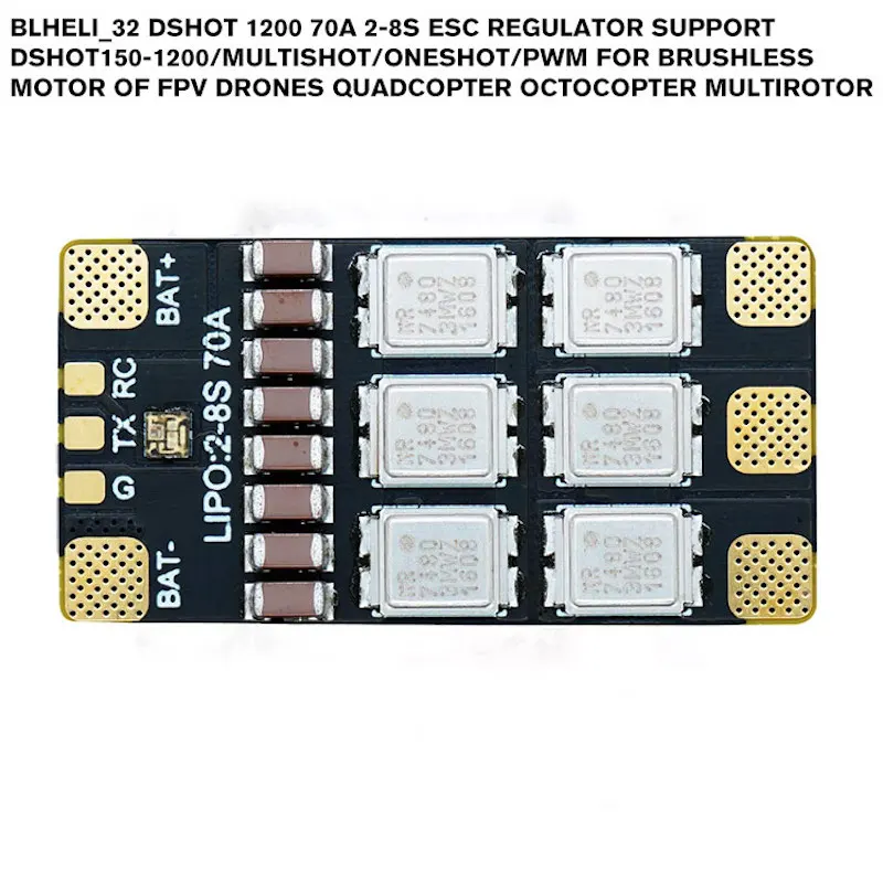 BLHeli_32 DSHOT 1200 70A 2-8S ESC Regulator Support DShot150-1200/MultiShot/OneShot/PWM For Brushless Motor Of FPV dron