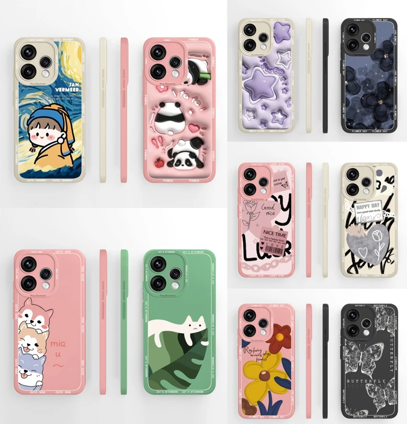 Cartoon Girl Panda Soft Silicone Phone Case - Anti-Slip Slim Back Cover
