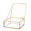 Hexagon Transparent Glass Jewelry Box Wedding Ring Box Geometric Clear Glass Jewelry Organizer Holder Tabletop Container 1