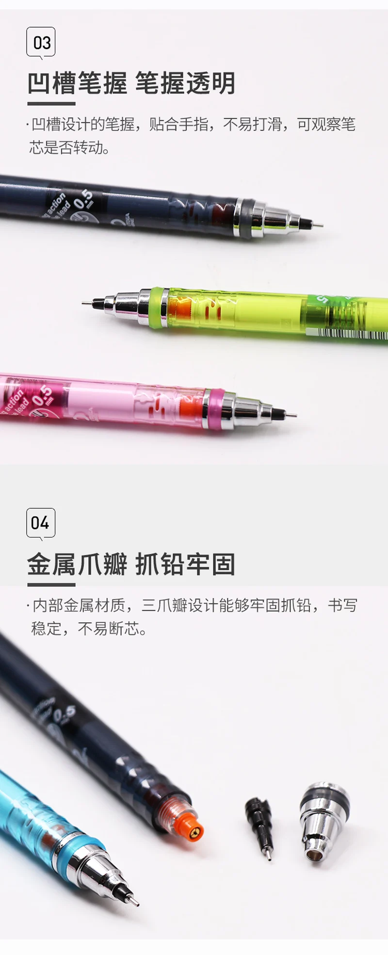 UNI Kurutoga Plus Mechanical Pencil M5-450T - 05mm Automatic Lead Rotation School Supplies