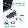 GETATEK USB C Docking Station 13 in 1 Card Reader USB 3.2 Hub Multiport Adapter with 4K HDMI VGA 100W PD Charging Ethernet SD/TF 4