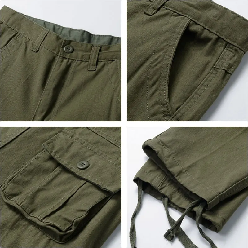 Plus Size 44 Spring Autumn Mens Cotton Cargo Pants Men Multi Pockets Trousers Outdoor Casual Jogger Pants Male