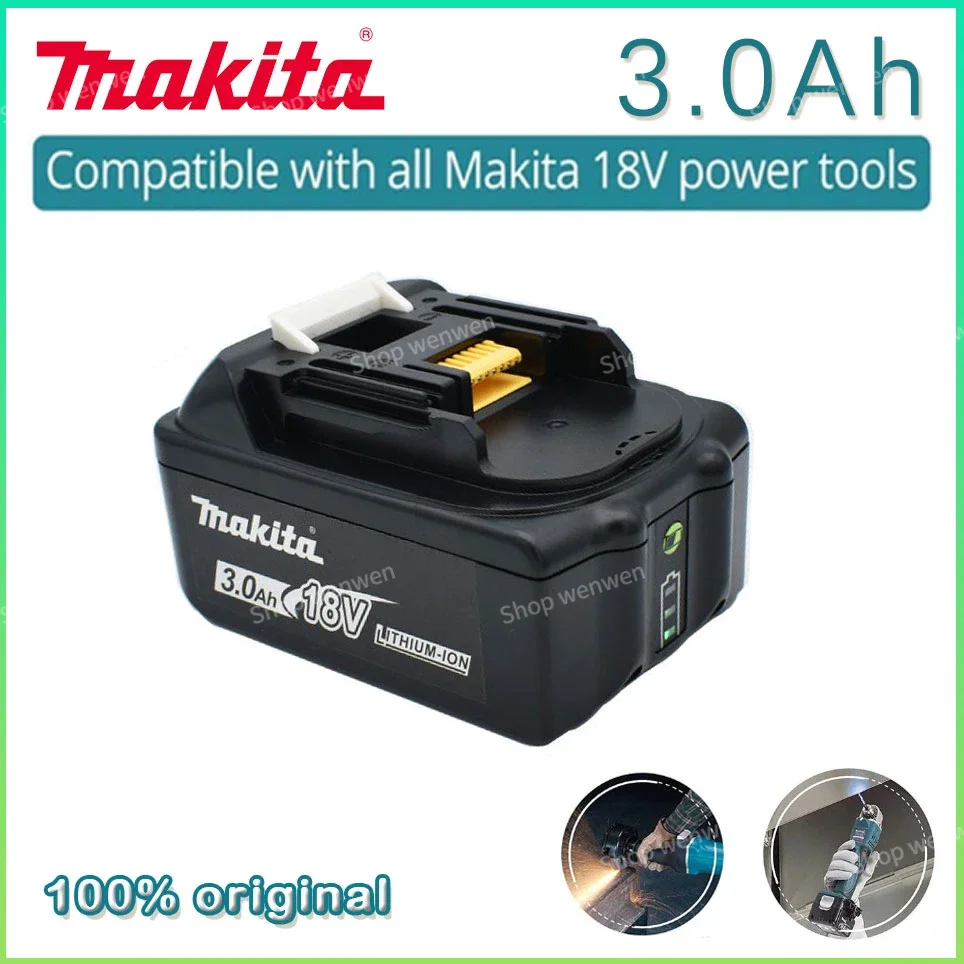 

Makita Original 18V 3.0Ah Rechargeable Power Tool Battery with LED Lithium Ion Replacement LXT400 BL1860 BL1850 BL1840 BL1830