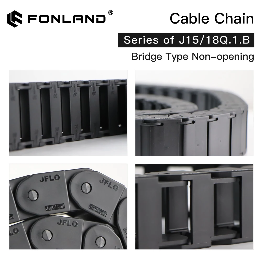 Fonland Cable Chains 15x20 15x30 18x25 18x37 mm Bridge Type Non-Opening Plastic Towline Transmission Drag Chain 1 meter/set plastic cable chain,cable carrier