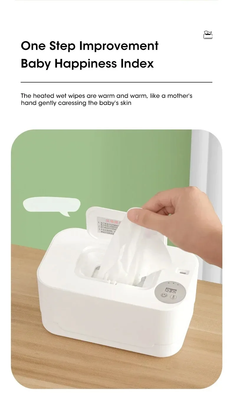 Description Picture 4 of itemWet Wipe Heater For Baby Warmer with LED Display Wet Towel Dispenser Portable USB Baby Wipe Warmer Napkin Heating Box Home/Car