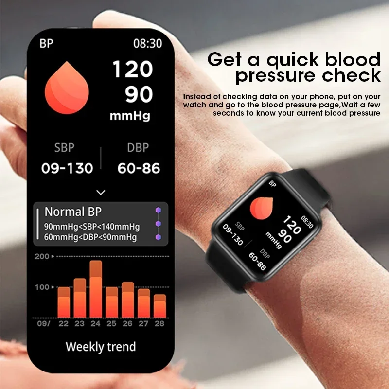 For Android IOS Universal 1.8 Inch Bluetooth Call Smartwatch Men Support 130+ Sport 2023 New Women Rotary Keys Smart Watch +Box