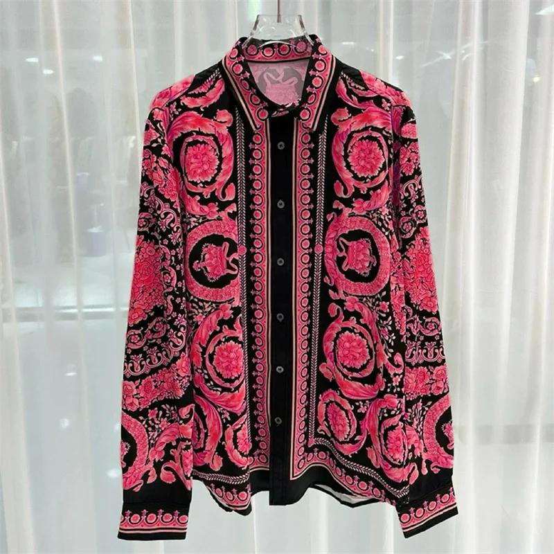 2025 Spring and Summer New Fashion Digital Printing Men's Short Sleeve Shirt High Quality Comfortable Lightweight Fabric