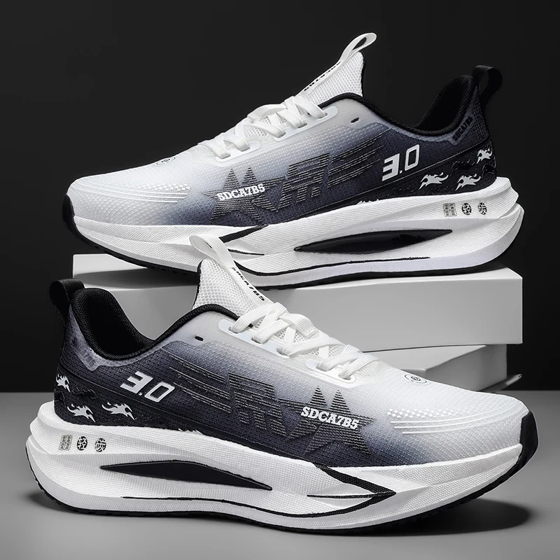 Men's Casual Low-Top Sneakers - Breathable Fabric Sneakers with Arch Support and Cushioned Soles, Suitable for All Seasons, Running and Fitness Shoes, Available in Various Colors, Lace-Up Design Suitable for Casual Wear and Sports - All-Terrain Comfortable Men's Sneakers