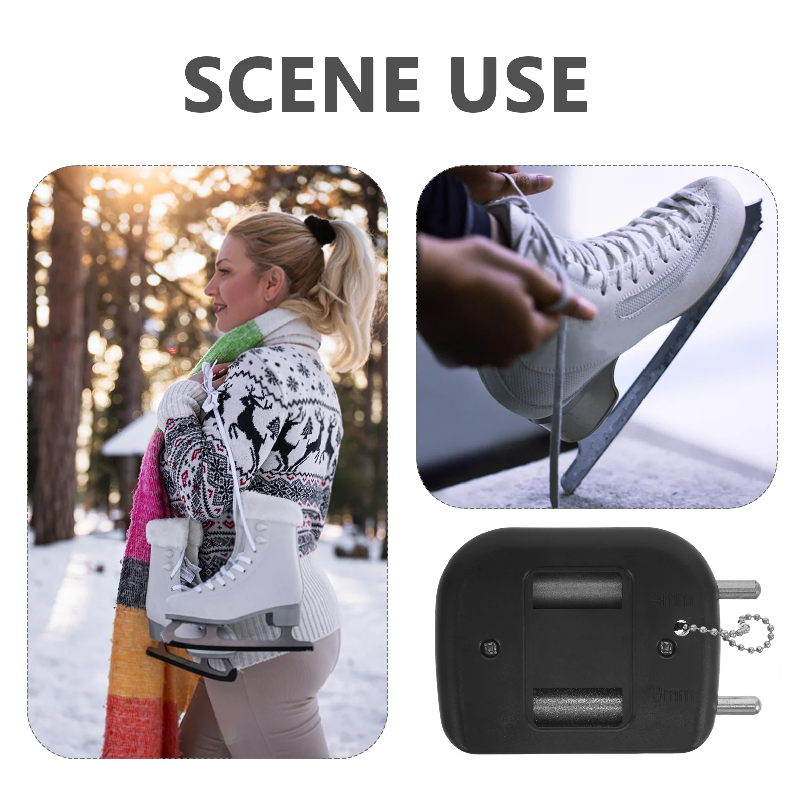 Convenient Skate Sharpener Skating Shoe Sharpening Tool Small Ice Skate Grindstone ice skate sharpener