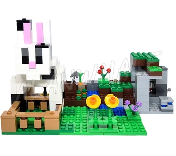 352pcs Game My World The Rabbit Ranch Bunny House with Carrots and Flowers 60157 Building