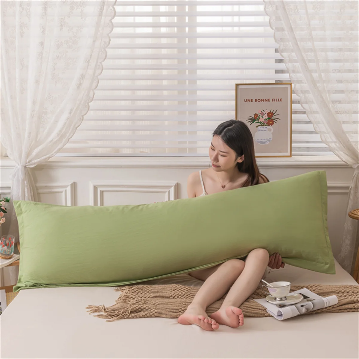 One Piece Double Long Pillowcase Home Couple Pillow Cover Extended Pillowcase (Without Core) 120cm 150cm 180cm 3