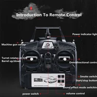 Omnidirectional Drive Metal 65CM Oversized T-72 Remote Control Tank 1:16 Launch Bullet Smoke Sound Barrel lift Electric RC Tank 2