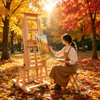 Studio Easel for Painting Artist Professional Easel Painting Art Easel Stand 60x65x140-300CM Wooden H Easel for Double Canvas Adjustable & Mobile For Artists Students 3