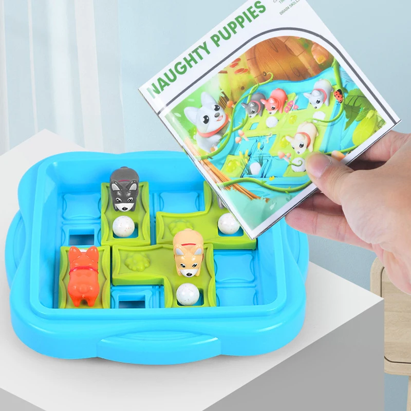 Children Educational Toys Naughty Puppy Push bead IQ Puzzle Toys Board Games Montessori Logical Thinking Spatial Reasoning 3