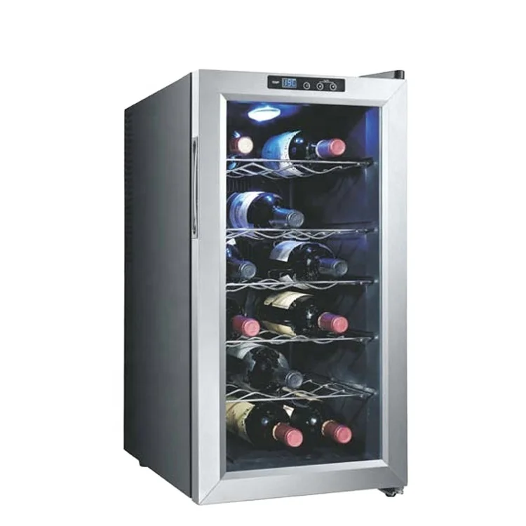 Durable Stainless Steel Door Frame Wine Cooler 18-Bottle Thermoelectric Cellar Electric Home Appliance For Outdoor Use