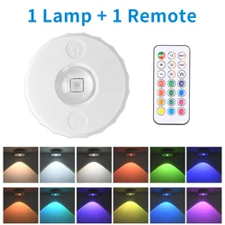 Rechargeable Wireless RGB Ambient Night Light with Remote Control and Dimmable Timing Function (1 Lamp 1 Remote)