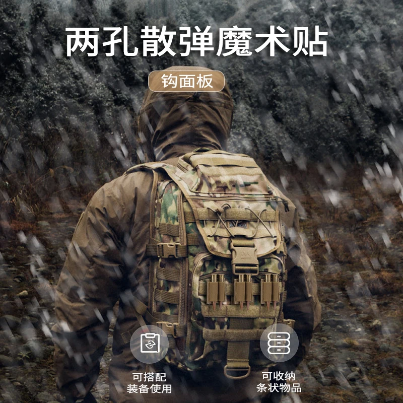 2-Round Shell Holder 2 Hole Airsoft Buttstock Ammo Pouch Molle Bullet Magazine Carrier Adhesive Patch Tactical