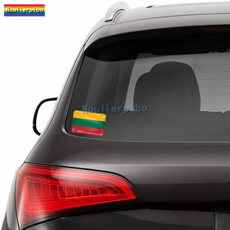 3D Epoxy Resin Car Dome Sticker Lithuania Flag Map Pvc Car Decoration Accessories Laptop Phone Vinyl Trolley Case Sticker