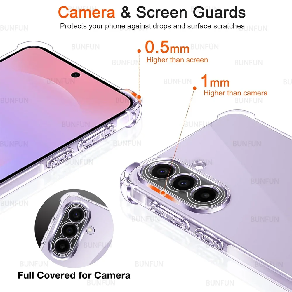 Clear Full Lens Protective Shockproof Slim Soft Silicone Case for Samsung Galaxy A37 5G