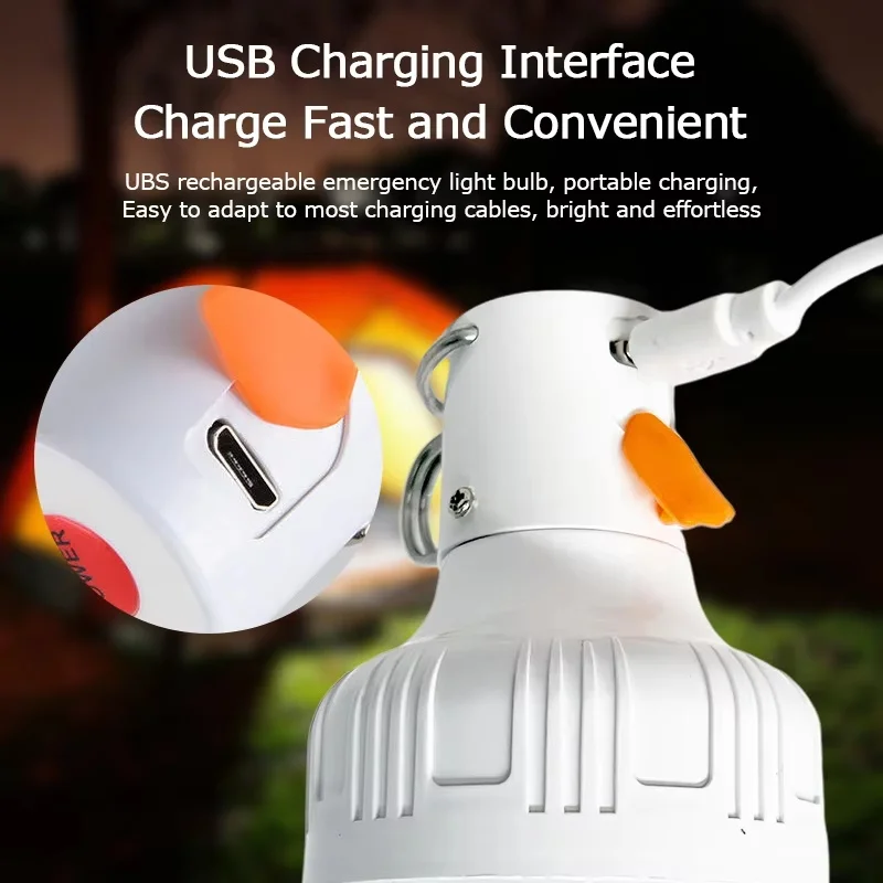 Portable Rechargeable Dimmable LED Waterproof Camping Brightness Light Outdoor Tent Light Emergency Night with Hook
