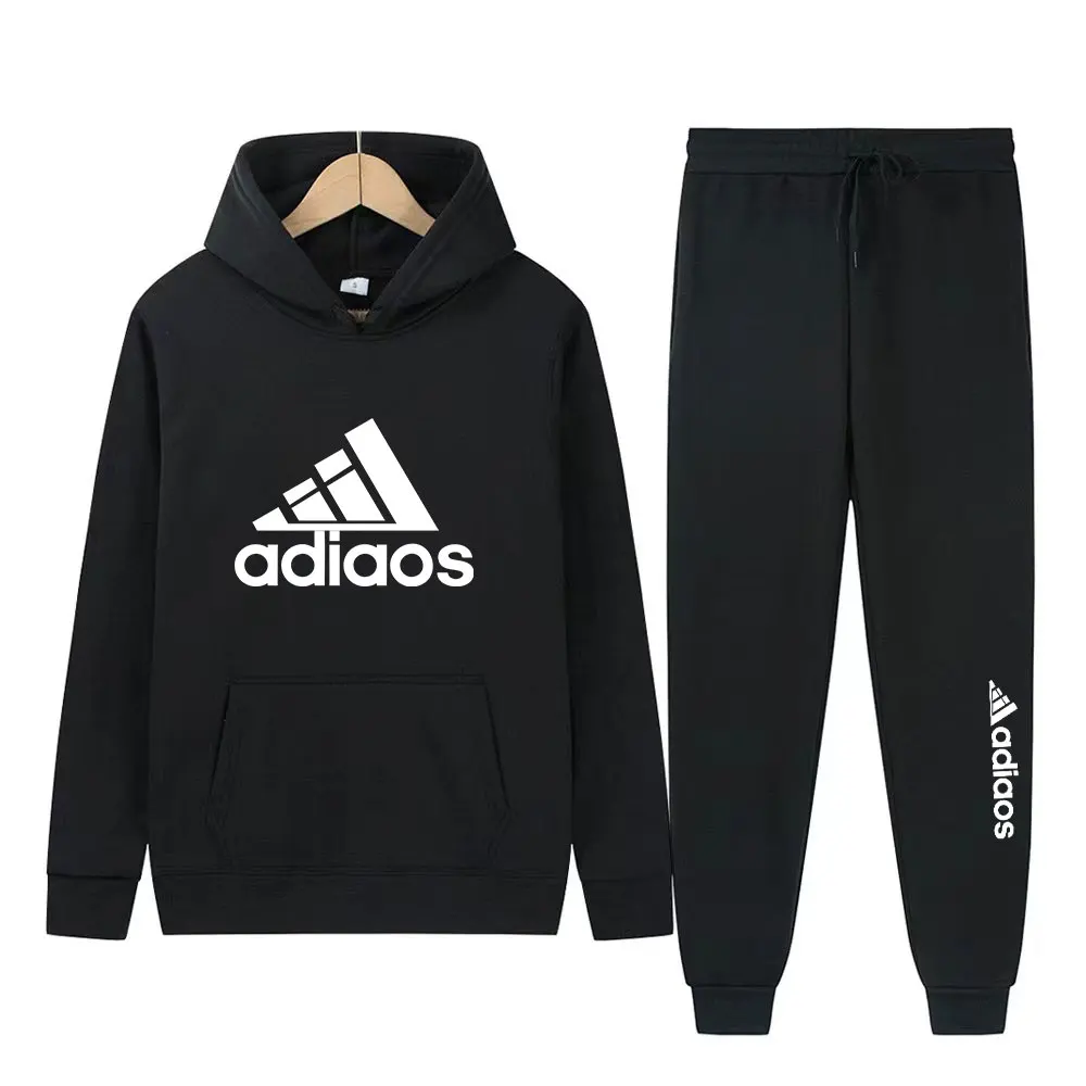 Fashionable men's hot selling hooded sweatshirt+drawstring pants men's sports hooded running sportswear for men and women