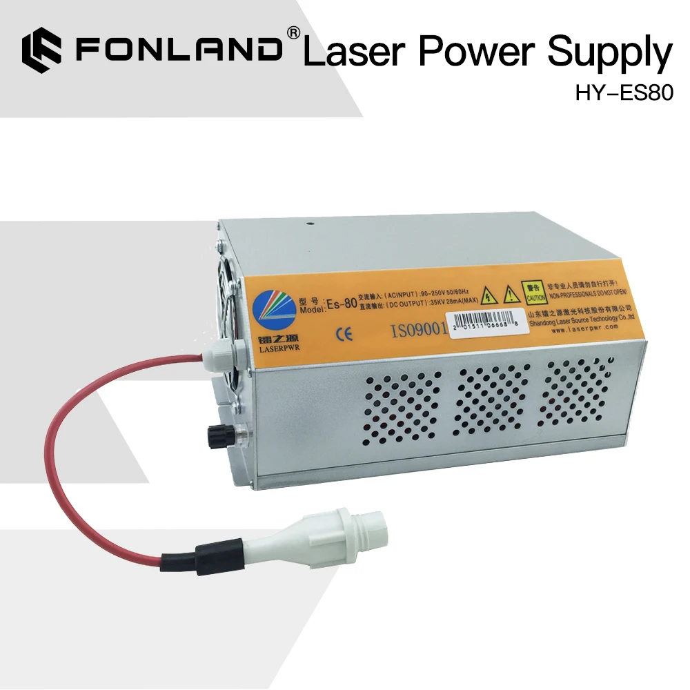 

Лазерный источник питания Fonland для лазерной гравировки и резки CO2, 80 Вт, с соединительным кабелем