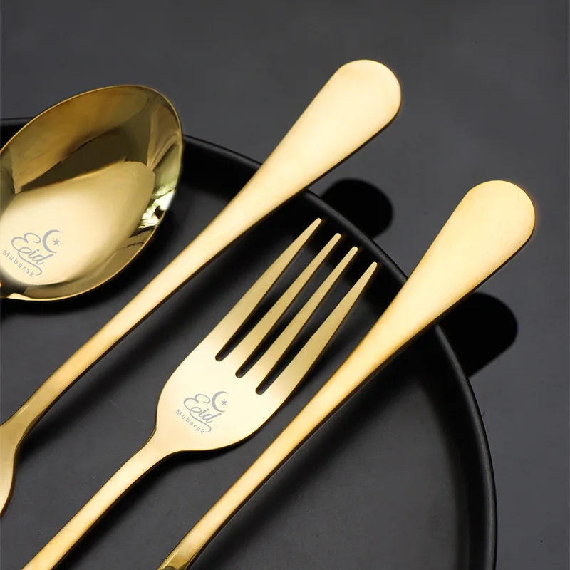 Laser Stainless Steel Tableware Modern and Minimalist Home Use Hotel  Dessert Spoon Fruit Fork Spoon and Fork Set - AliExpress