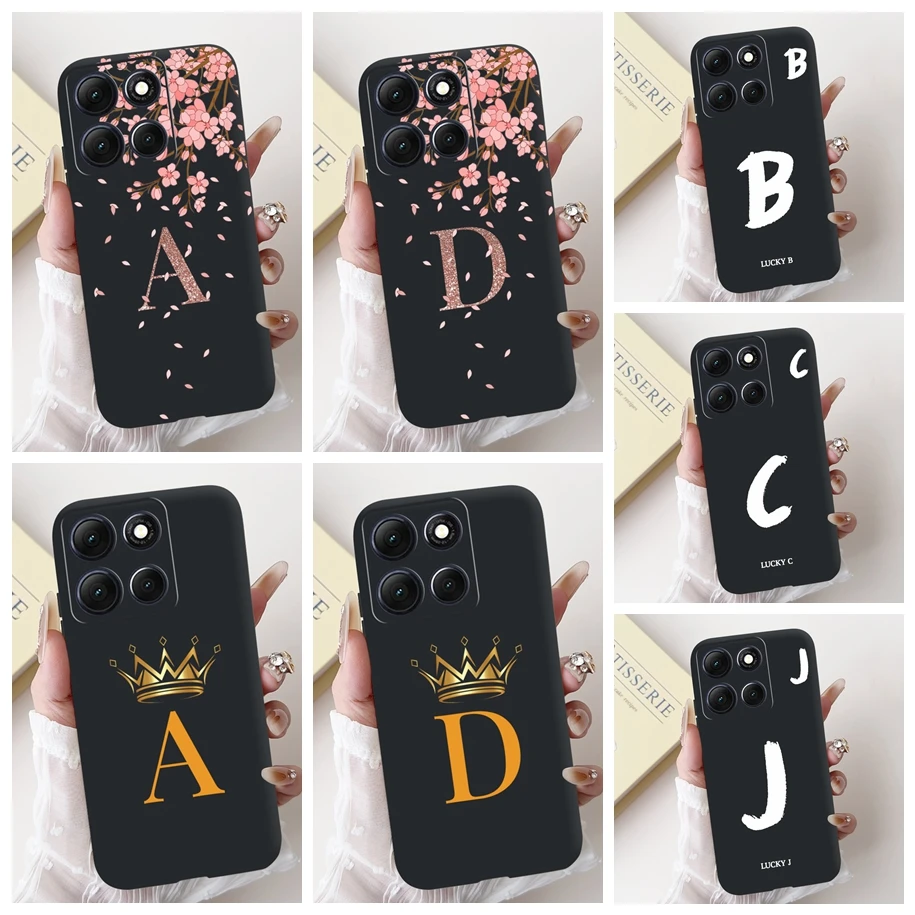 Cute Lucky Letters Crown Flower Soft Silicone Back Cover – Enhanced Protection