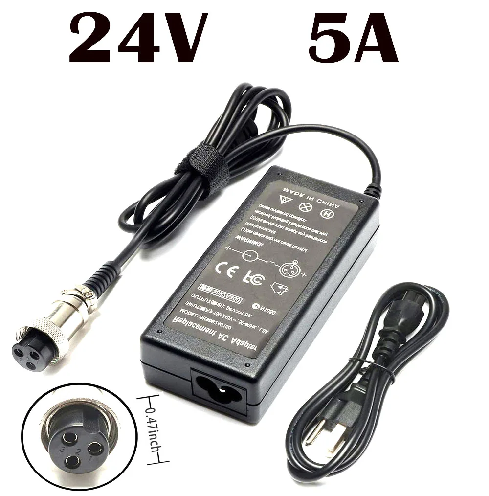 Universal 24V Scooter Battery Charger - 3A/5A Power Output
