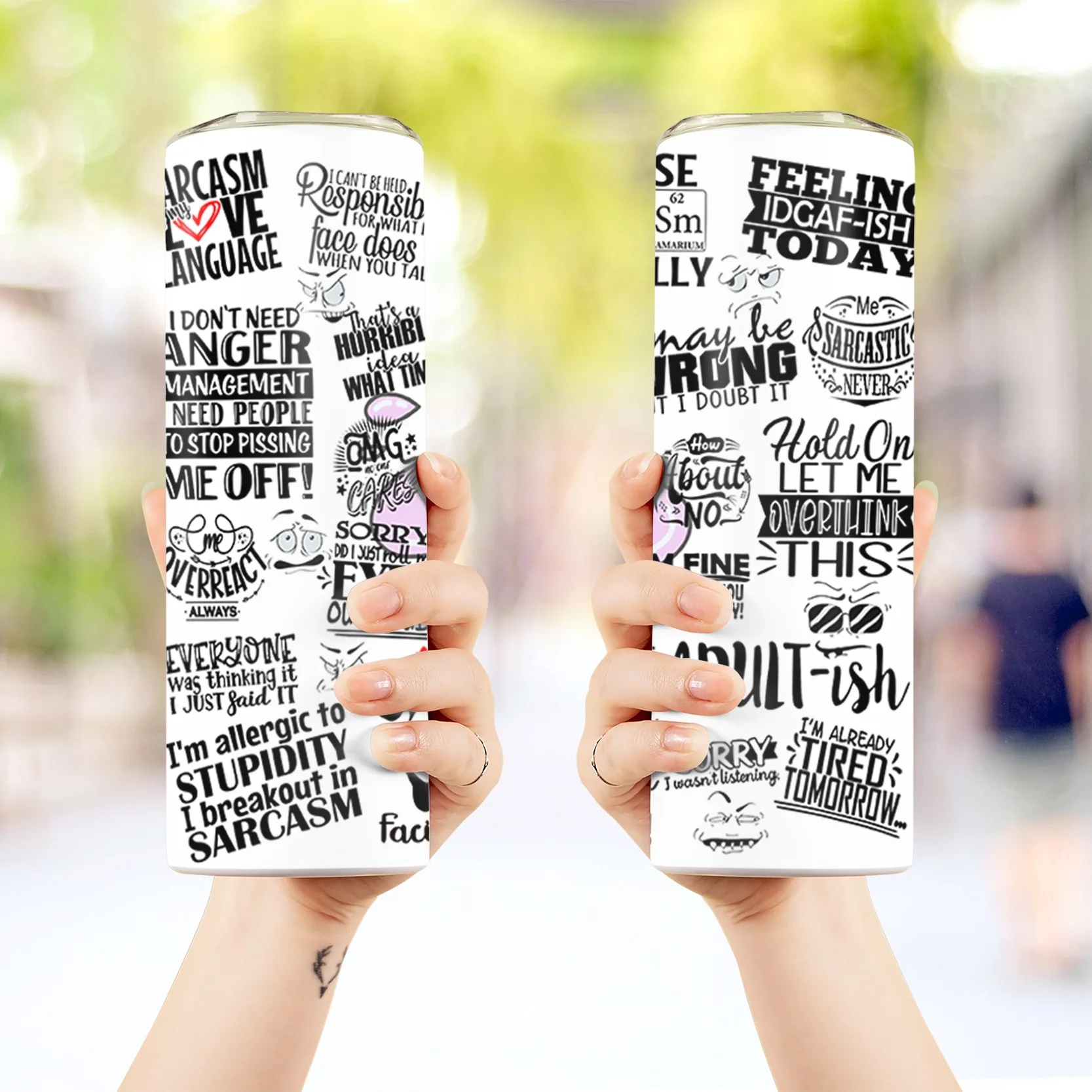 1pc Sarcastic Quotes 20oz Tumbler, Stainless Steel Water Bottle, Vacuum Insulated Water Cups, Summer Winter Drinkware