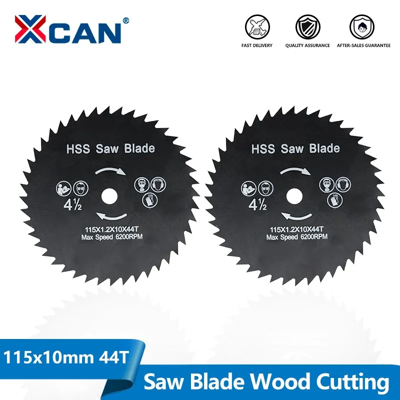 

XCAN HSS Saw Blade 115x10mm 44 Teeth Nitride Coated Circular Saw Blade Wood Cutting Disc for Woodworking Tool