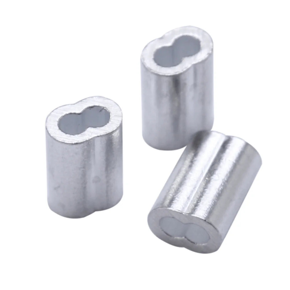 

Обжимные наконечники для кабеля, 200 шт., обжимные наконечники для стального кабеля, алюминиевые обжимные петли, стальной кабель, ДВОЙНОЙ обжимной трос, трос для кабеля