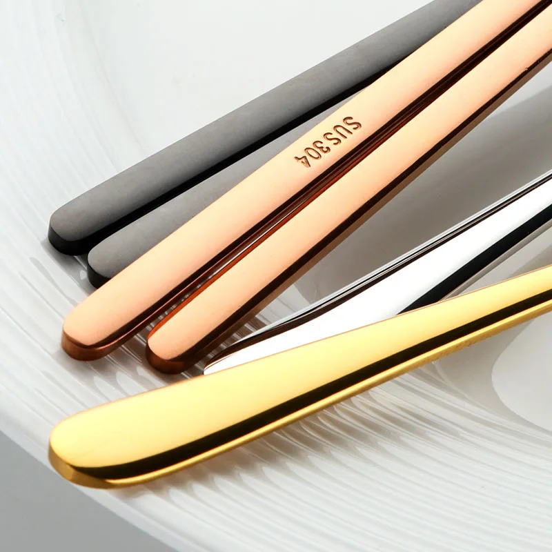 Cutlery Set Stainless Steel Cutlery Set 18/8 Korean Stainless Steel Food Chopsticks Spoon Set Long Handle Flat Non-Slip Chopsticks Dessert Spoon Dinnerware Set With Box