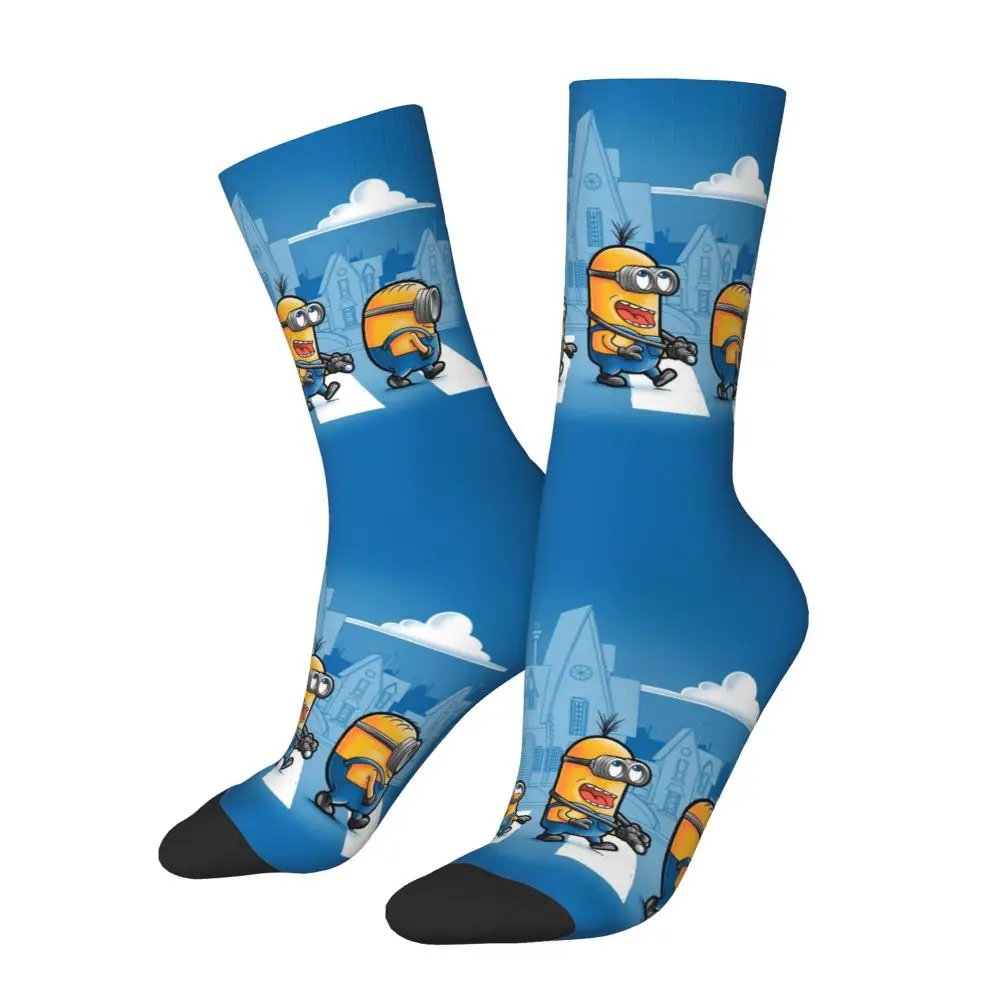 Custom Cool Print M- Minions Cartoon Socks for Women Men Stretchy Summer Autumn Winter M- Minions Bananas Crew Socks 172 S4d004754129549ebb356d1757d15de45c