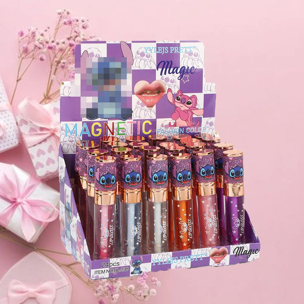 Description Picture 5 of item24pcs Cute Sequin Shiny Lip Oil Love Shape Colorchanged Lip Gloss Girls Kawaii Moisturizing Lips Makeup Party Gifts