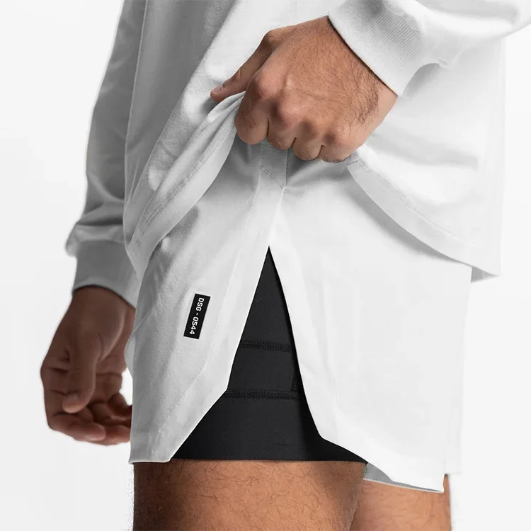 ASRV Mens Gym 2 in 1 Jogger Sport Short Pants Man Quick Dry Running Workout Basketball Shorts Male Gym Fitness Sweatpant Bottoms