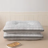 Polyester Rectangular Neck Pillow A Medium Pillow High Pillow Low Sleep Cervical Pillow Bed Sleep Pillow for Home and Hotel 2