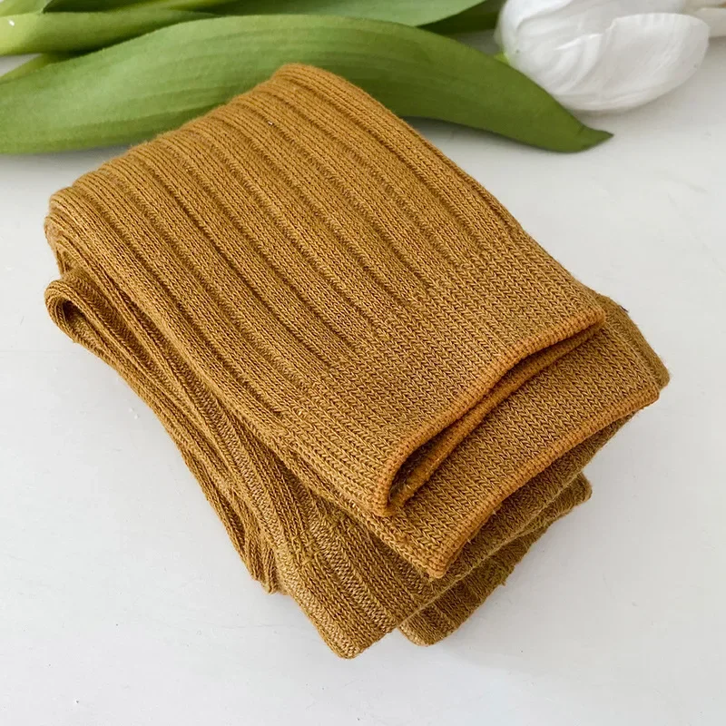 Basic Ribbed Sweater and Tights Set for Toddler Girls 1-6Y – Comfortable Cotton Top & Footless Leggings, Everyday Kids Outfit