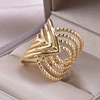 1/3Pcs Stainless Steel Geometric Hollow Wide Open Rings Trendy Exaggerated Finger Bijoux Anillos Jewelry 3